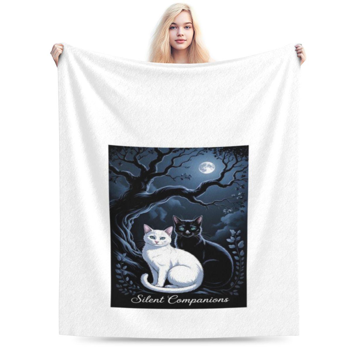 

TWO CATS RESTING BENEATH AN ANCIENT OAK Personalized Comfortable Gift An UltraSoft Micro Fleece Blanket 75x100cm 30x40in