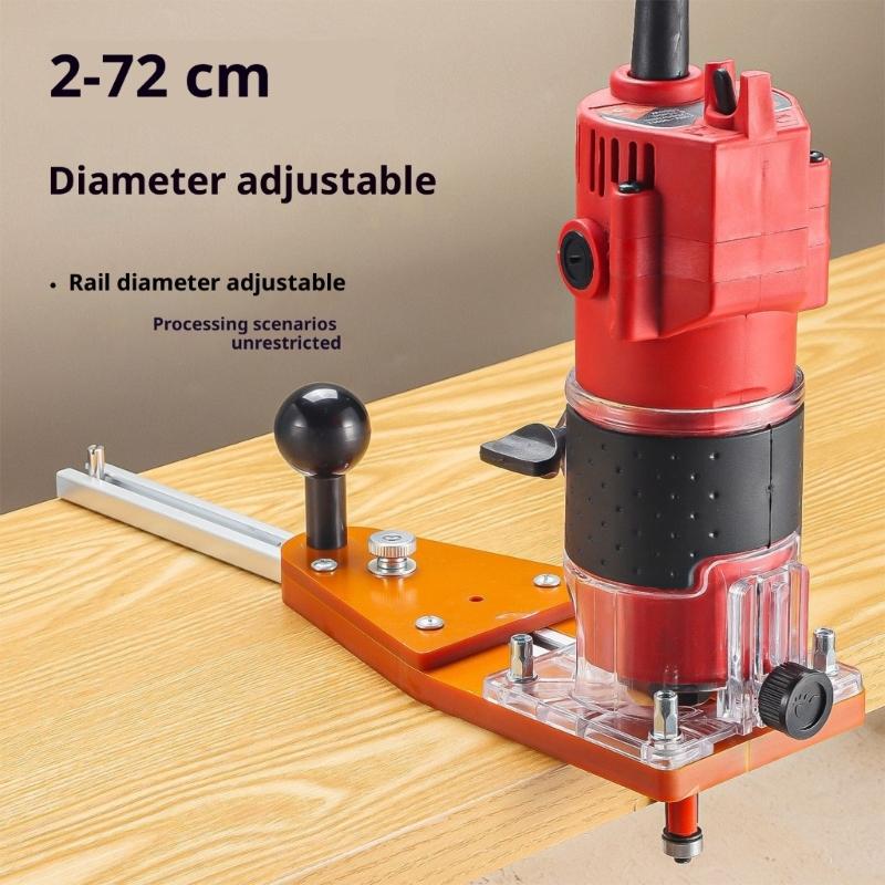 Professional Flush Trim Router Bit For Circular Milling And Beveling Featuring Quick Positioning Design Ergonomic Handle Stainless Steel Base Plate