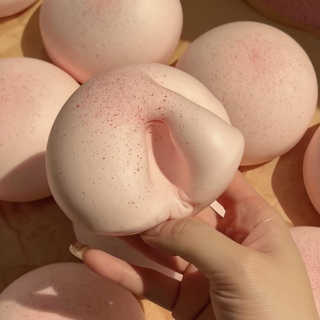 Erdbeer Feucht Langsam Aufgehendes Brot Brötchen Squishy Spielzeug Weiches Sensorisches Fidget Spielzeug zur Stress Angst Linderung ADHS Geschenk für Kinder Erwachsene