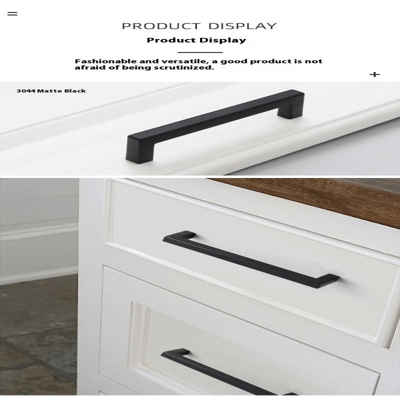 10-33Cm Black Cabinet Handles Stainless Steel Square Closet Drawer Cupboard Pulls Bathroom Door Knobs Furniture Kitchen Handle