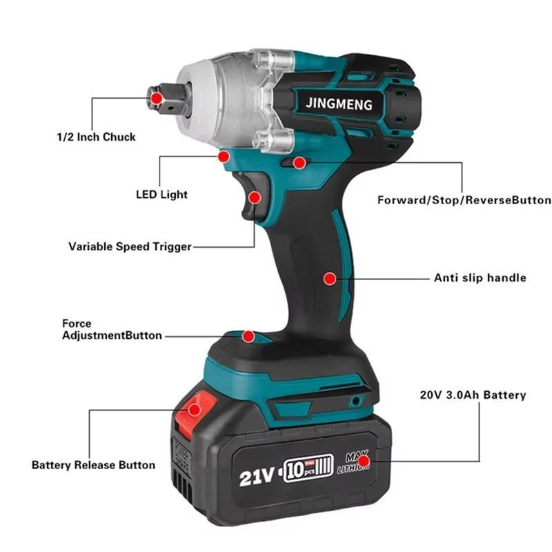 21V Brushless Electric Wrench Hand Drill Driver Dual Purpose Power Tool