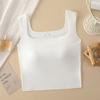 Children Underwear Wide Shoulder Bra Square Neck Breathable Tops Vest Seamless Girls Bras Fixed Padded Sports Solid Tank