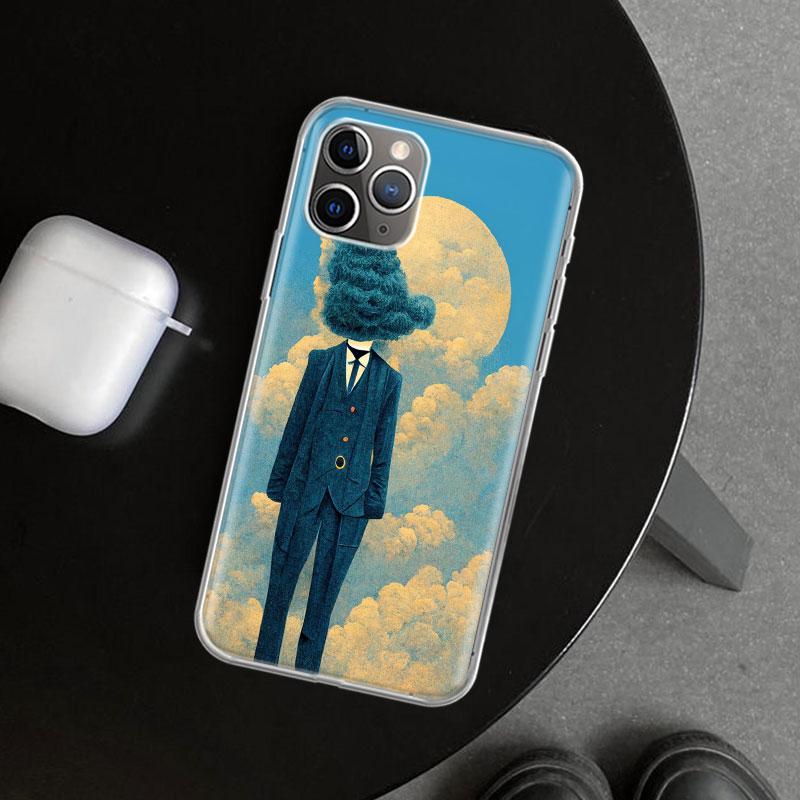 Rene Magritte Art Phone Case Cover for iPhone 11 12 13 Mini 14 15 Plus 16 Pro Max 17 Air 7 8 + SE Art Customized Fundas 11 12 13