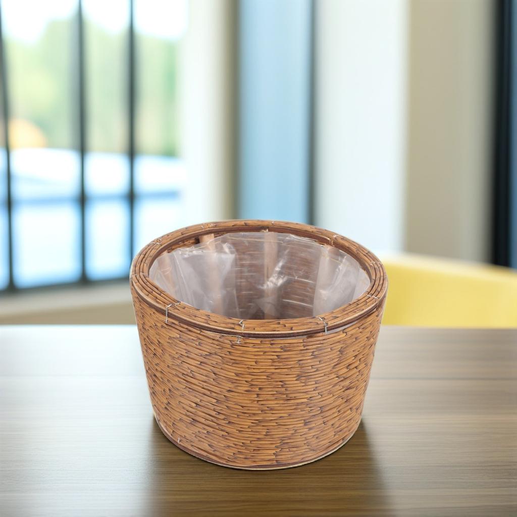 Woven Basket Flower Planter Rustic Hand Woven Plant Storage Basket Decorative Home Sundries Organizer Planter Baskets