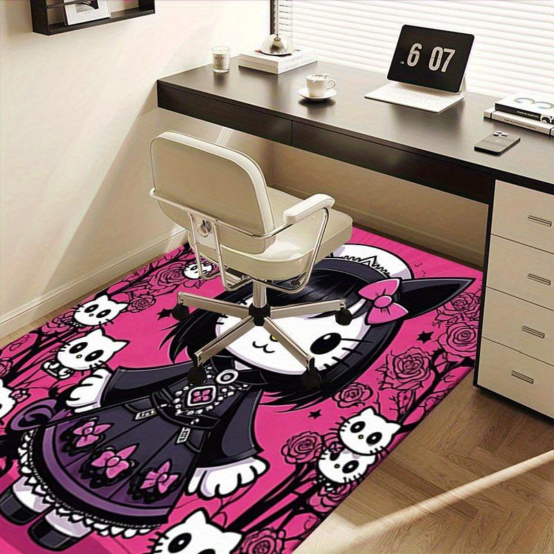 1pc Sanrio Hello Kitty Mermaid Printed Office Carpet Rectangle Rug Under The Table,Perfect Room Decor for Living Room, Bedroom, Kitchen, Non-slip Floo