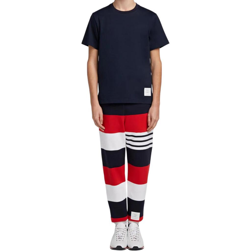 THOM BROWNE Logo Patch Crewneck T Shirt MJS067A-00042-415