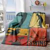 2026 New Arrivals Luxurious GolfThemed Flannel Blanket Soft Warm AllSeason Throw with Golfer Swing Positions Green Tee, Machine Washable Flannel for S