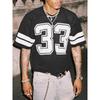 NO.33 Jersey Shirts Mesh Number Graphic Crew Neck Short Sleeve Streetwear Tee Tops