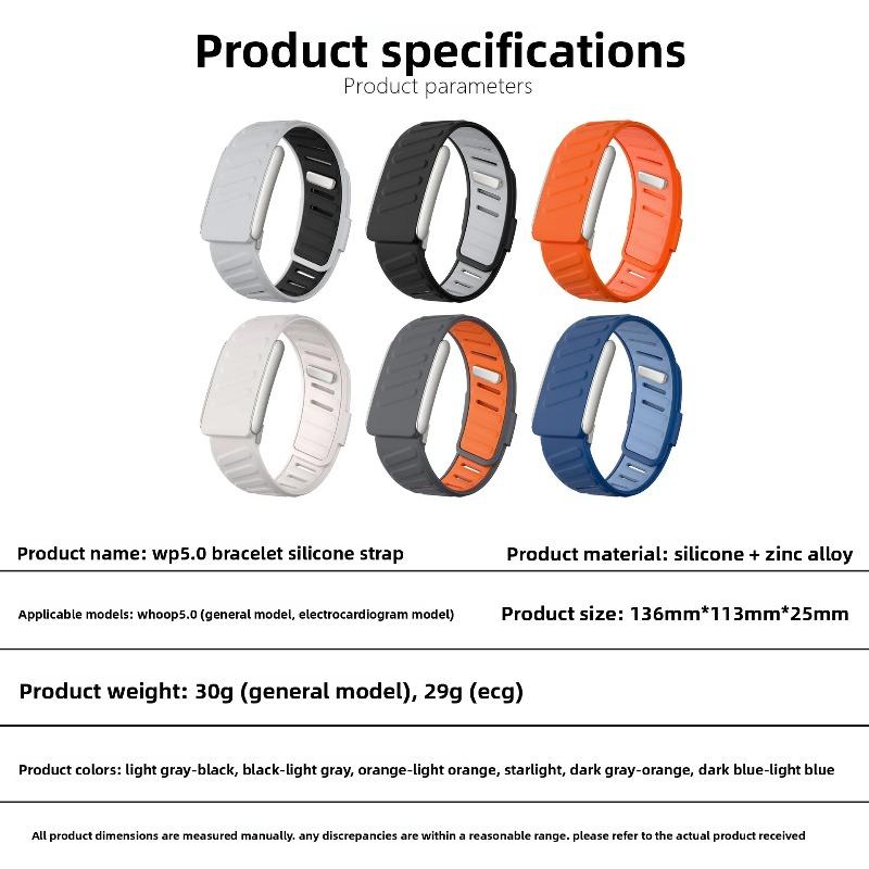 Waterproof Sports Silicone Strap for Whoop 5.0 Two-tone Replacement Wristband  with Snap Button Buckle