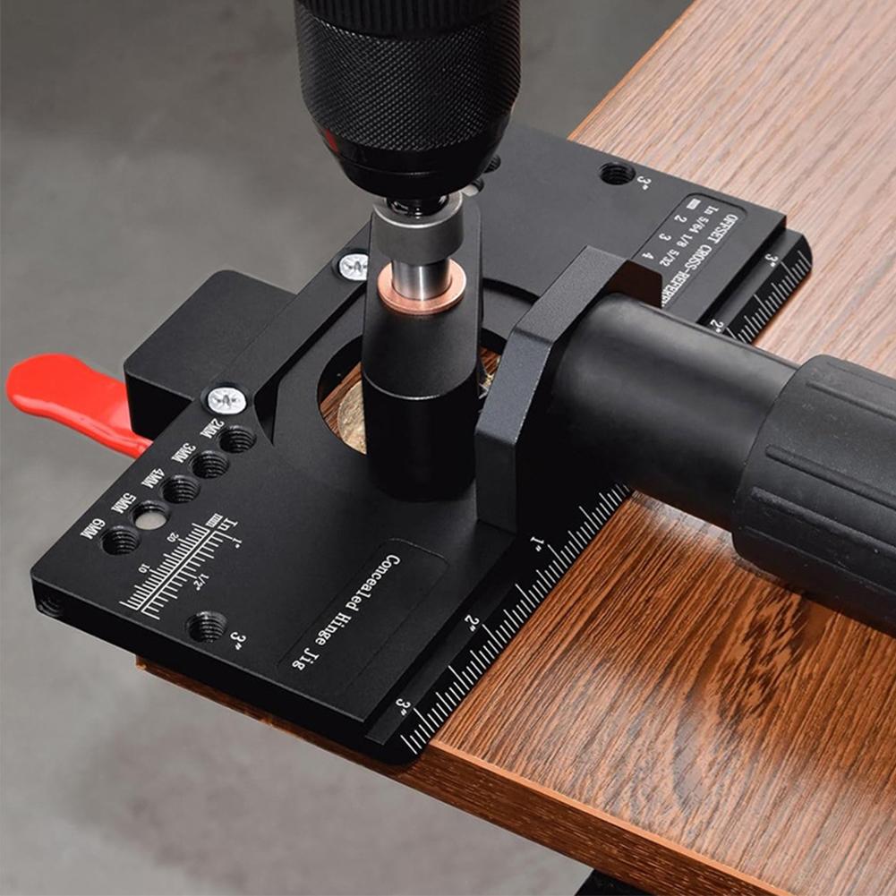 35MM Aluminum Alloy Drill Guide Hinge Offset Drilling Hole Puncher Hole Jig for Doors Cabinets Hinges Mounting