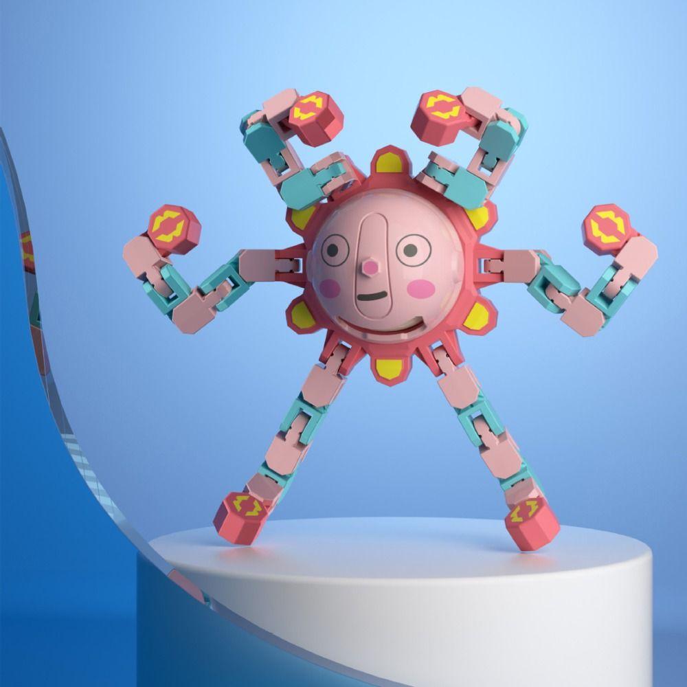 Robot Mechanical Luminous Gyroscope Plastics Transformable Fidget Spinners  Kids Boys Girls