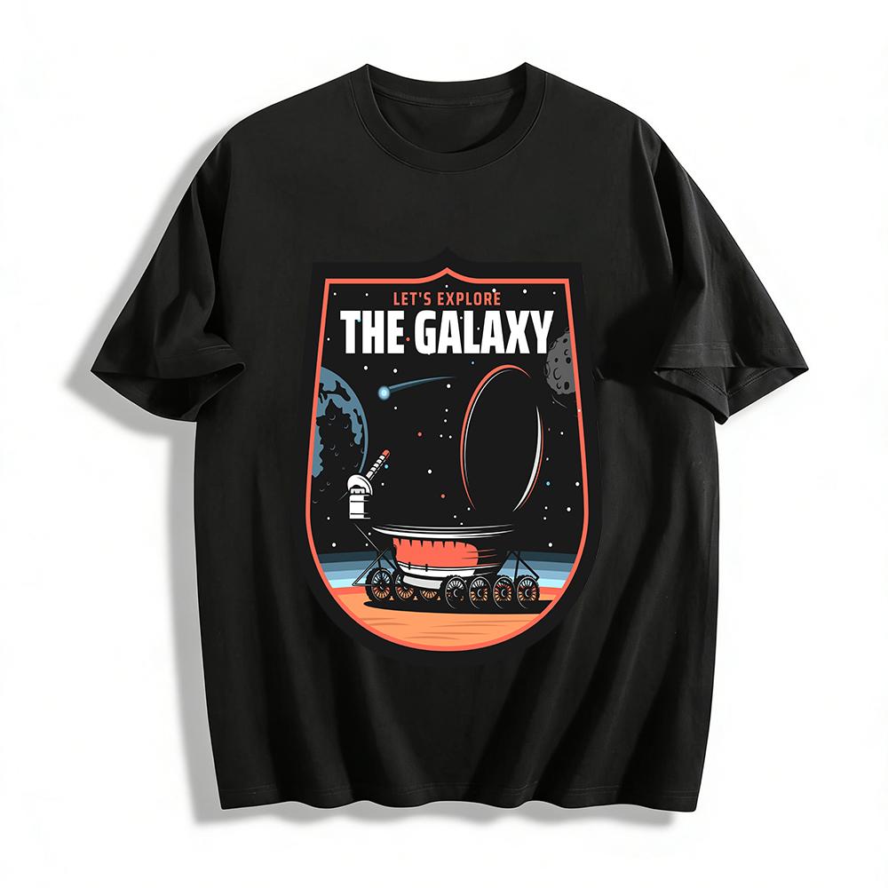 

Let s Explore The Galaxy Space Rover Graphic Casual Top Pure cotton T-shirt XXS