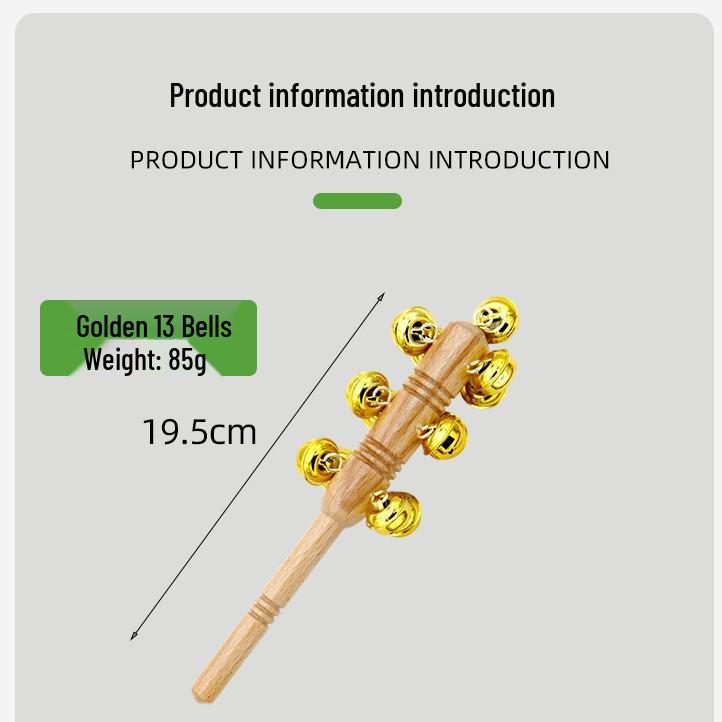 Kindergarten Percussion Instruments: Rattles, 13-Bell String Bells, 21-Bell Gold Bar Bells, Music Teaching Aids