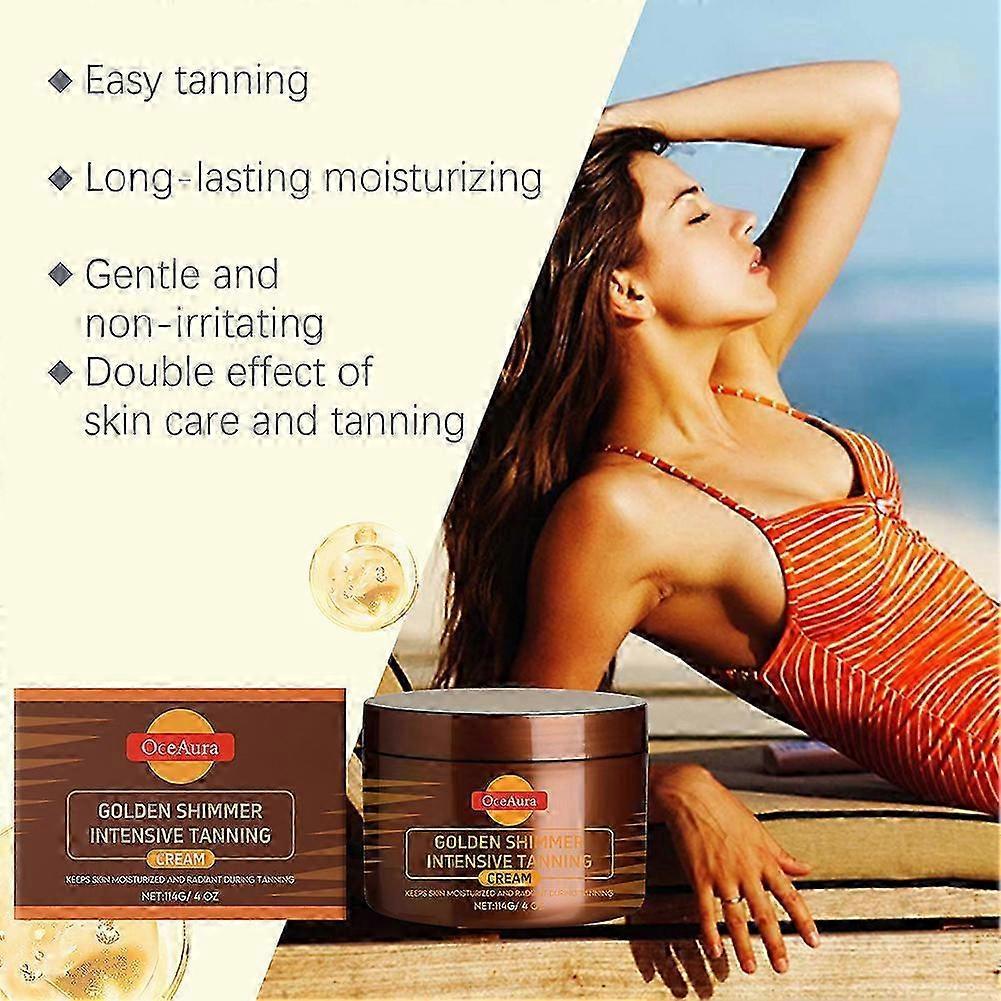 3X Gold Shimmer Intense Tanning Gel | Bronze Tanning Accelerator | Non-Greasy, Natural Tanning Accelerator Cream Gel, Hydrating