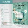 Funny Mermaid In Bathtub Shower Curtain Featuring Bubble Bath And Tail Wash Your Tail Text Artistic Print Elegant Home Decor Ite