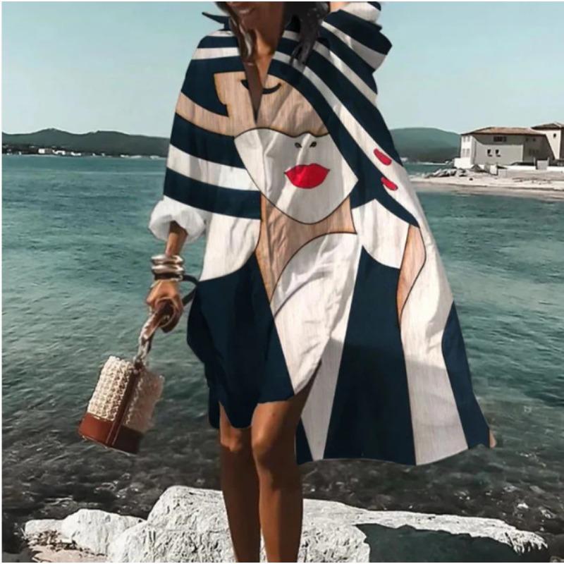 DICFY Women's Fashion Spring Autumn Long Sleeve Casual Dresses