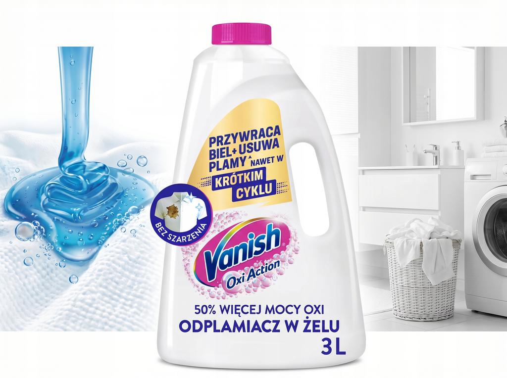 Vanish Oxi Action White Odplamiacz W Żelu 3L