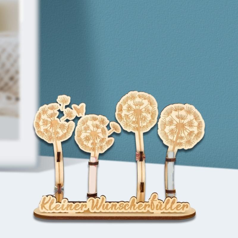 Handcrafted Dandelions Themed Wooden Craft Desk Organizers Nature Themed Money Gift Holder Decorative Storage Gift
