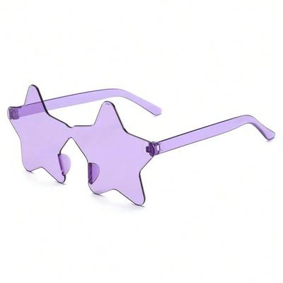 Sternförmige Candy-Farbe Rahmenlose Lustige Sternenbrille, Unisex, Partygeschenke, Damen-Sternenbrille, Modische Sternenbrille