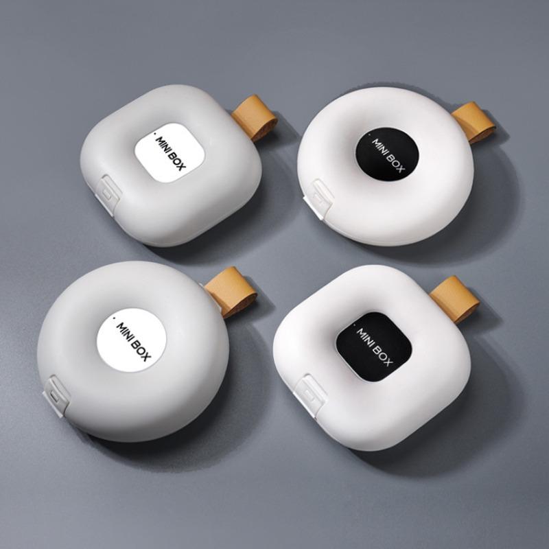 Modern And Simple Pill Storage Box Comes With A Lanyard Anti-Loss 4 Grids Mini Compartment Flip-Top Sealed Storage Box