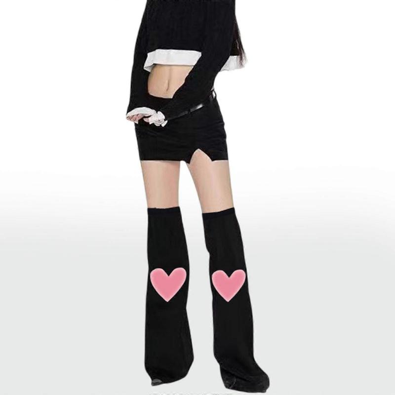 Womens Flared Long Leg Socks Subcultures Leg Warmers Harajuku Punk Boot Socks Fashion Baggy Cuffs Ankle Heap Socks