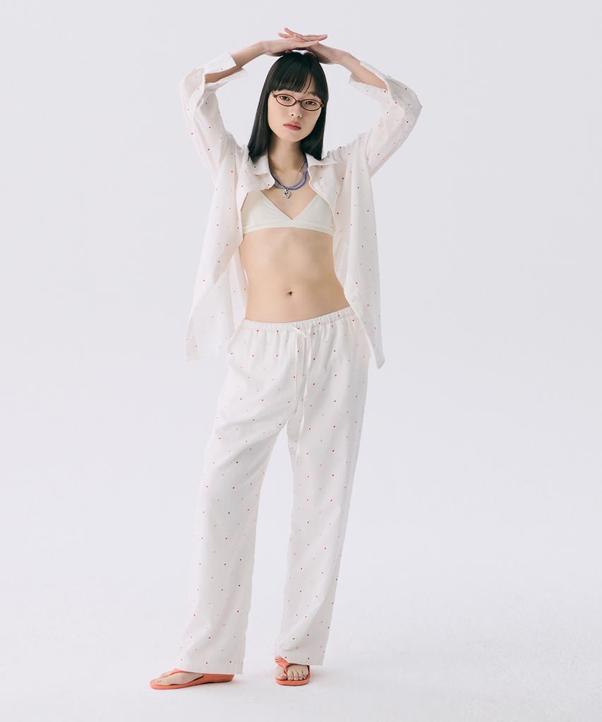 JUNEJUNE SPACE Vol12.Heart Long Pants_White(Vol12.Heart Long Pants_White)