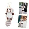 [Abaodam] Mini Red Panda and Raccoon Plush Keychain Pendant, Gray PP Cotton, Bag Charm for Keys and Zippers, 18x7x6cm, Animal Party Gift