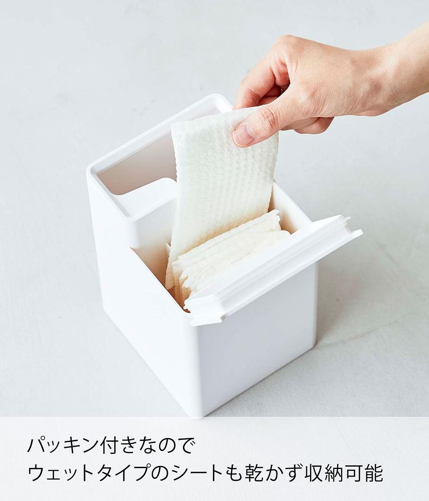 Yamazaki Jitsugyo Toilet Wiper Stand with Cleaner Sheet W11 X D12 X H17cm Tower Toilet Flooring Wiper Storage 6060 Storage, White, Approx.