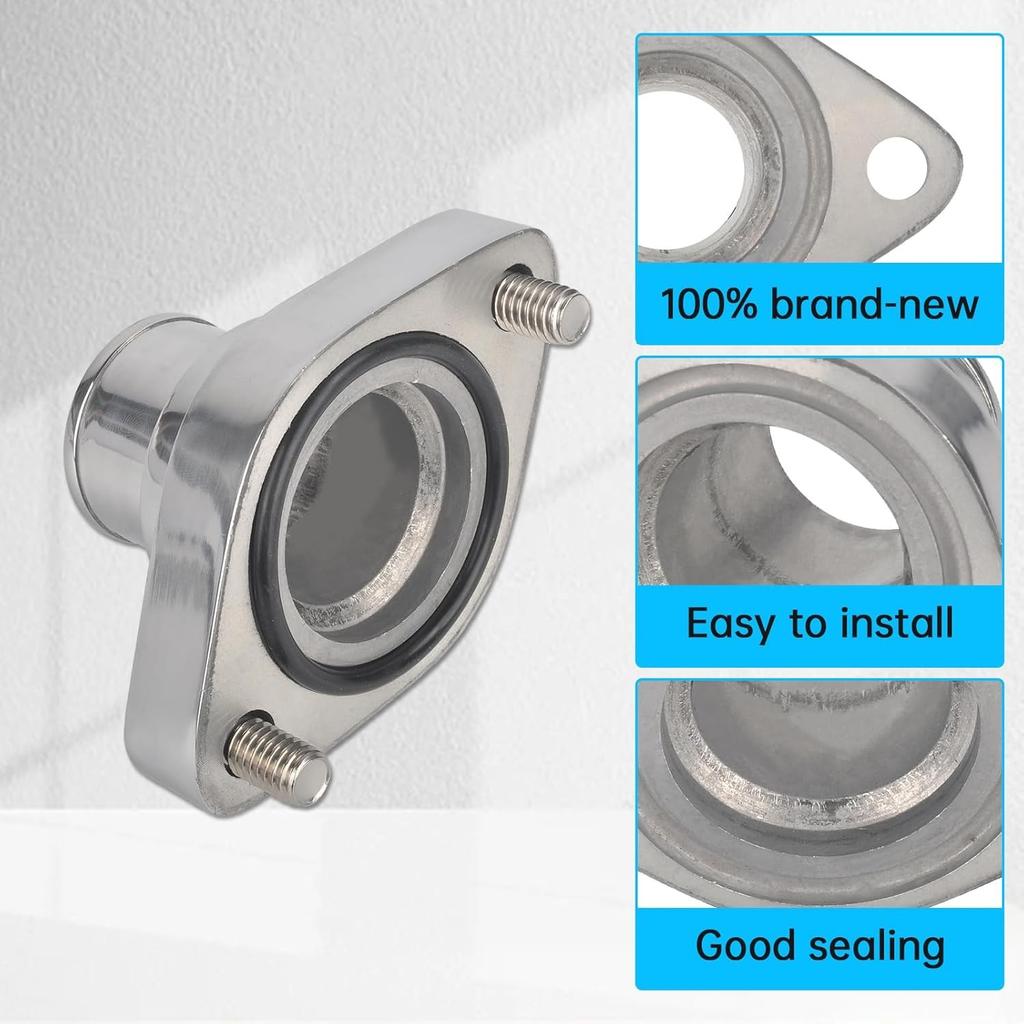 Straight Up Water Neck Aluminum Polished Thermostat 180 Degrees Style2 Silver