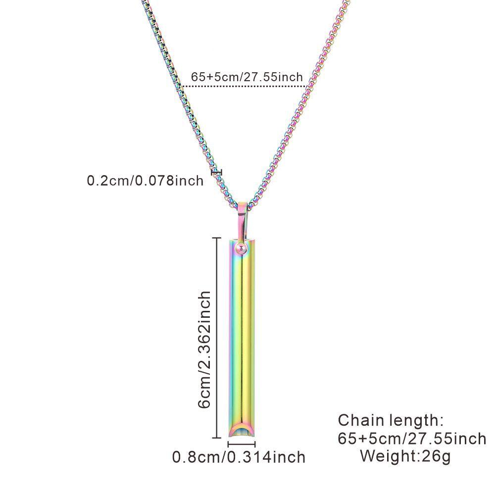 Stainless Steel Anxiety Breathe Easy Necklace Mindfulness Breathing Necklace Breathlace for Natural Calm & Stress Relief Box