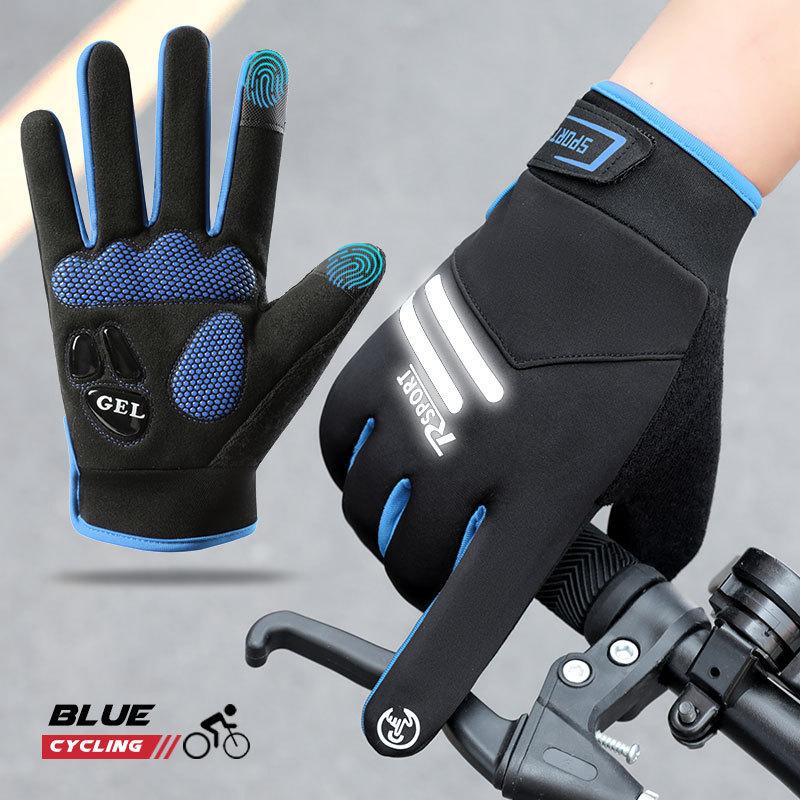 Riding Warm Gloves for Men and Women Fashion Plus Velvet Sports Outdoor Autumn and Winter Cold Proof Touch Screen Riding Anti Slip Gloves