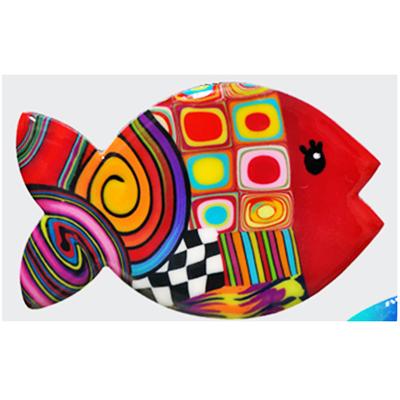 [R6411] - Broche multicolorido feito à mão 'Columbine & Harlequin' (peixe) - 45x30mm