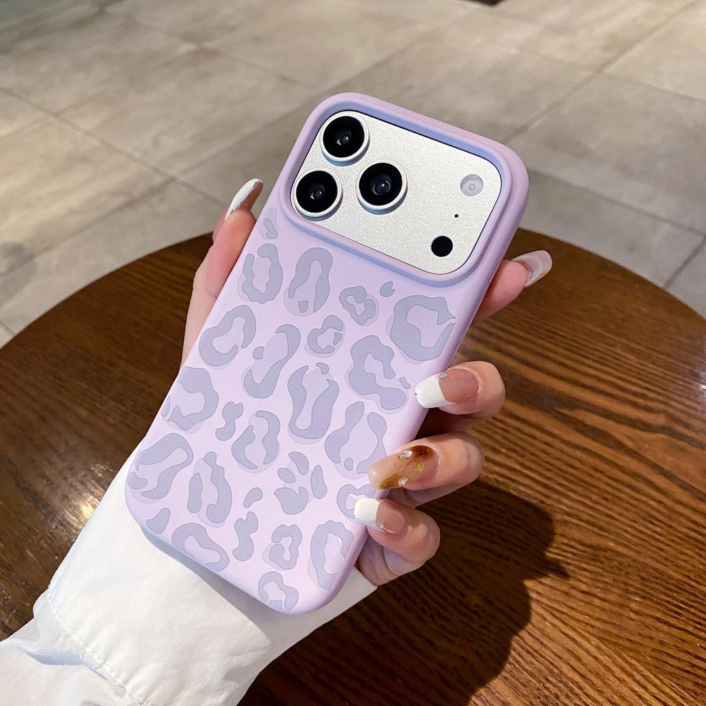 Liquid Silicone Leopard Print Soft Case For Apple iPhone 17 Air 16Pro 15 14Plus 13 Pro Max 16ProMax Protection Cover Shockproof Aesthetic Funda