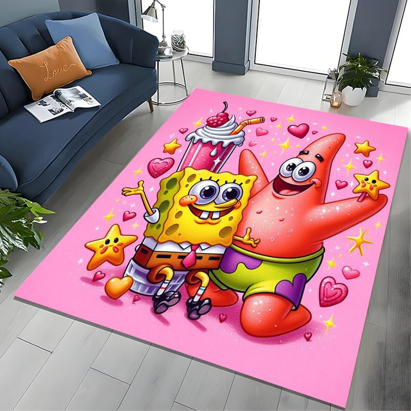 17 Styles Cartoon SpongeBob Print Area Rugs 3D Carpet for Home for Living Room Bedroom Sofa Decor Floor Kids Play Anti-Slip Mats