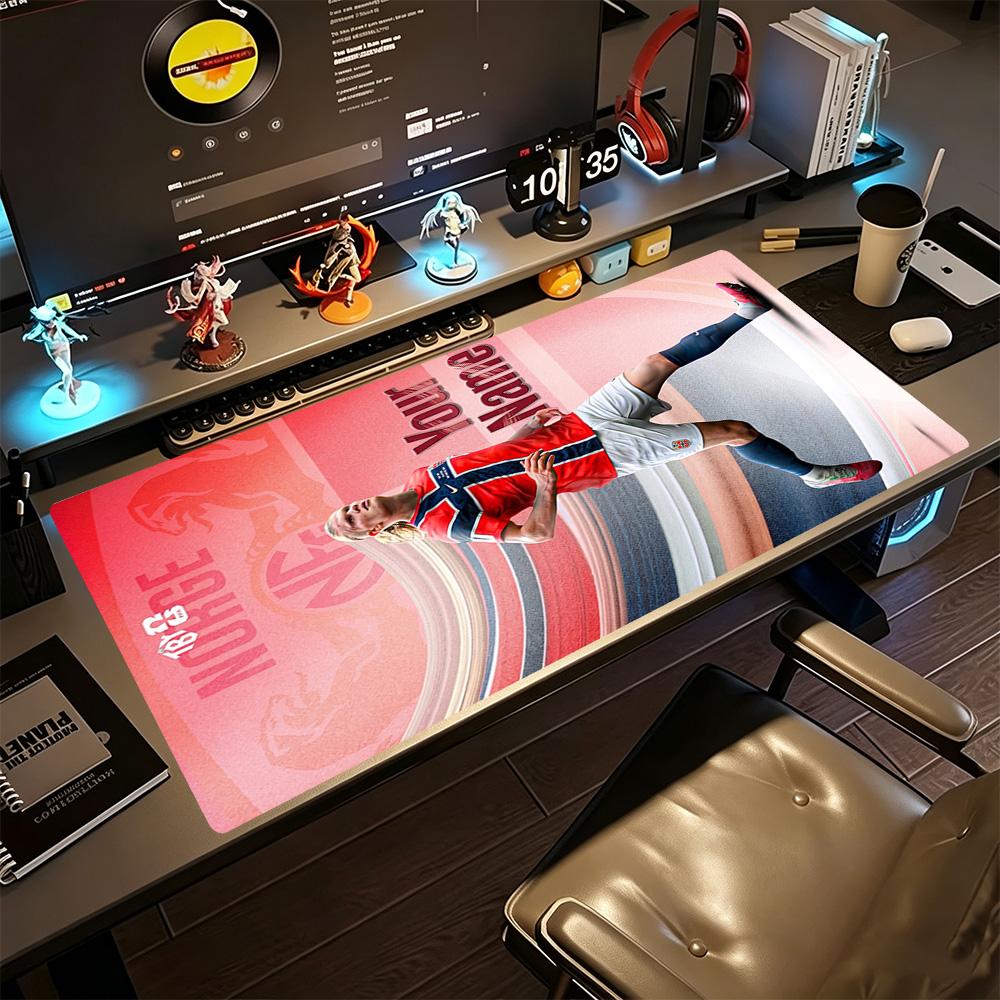 Haaland Personalized Text Mouse Pad Keyboard Mat Desktop Mouse Pad Non-Slip Rubber Bottom Gaming Accessories Ideal Gift for Gamers