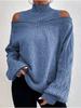 Autumn Winter Off Shoulder Half High Neck Sweater for Women Loose Oversized Knitwear Luxurious relaxed-fit slimming and versatile top