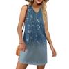 Women's V-neck Summer Casual Beach Vacation Women's Sleeveless Floral Print Sundress