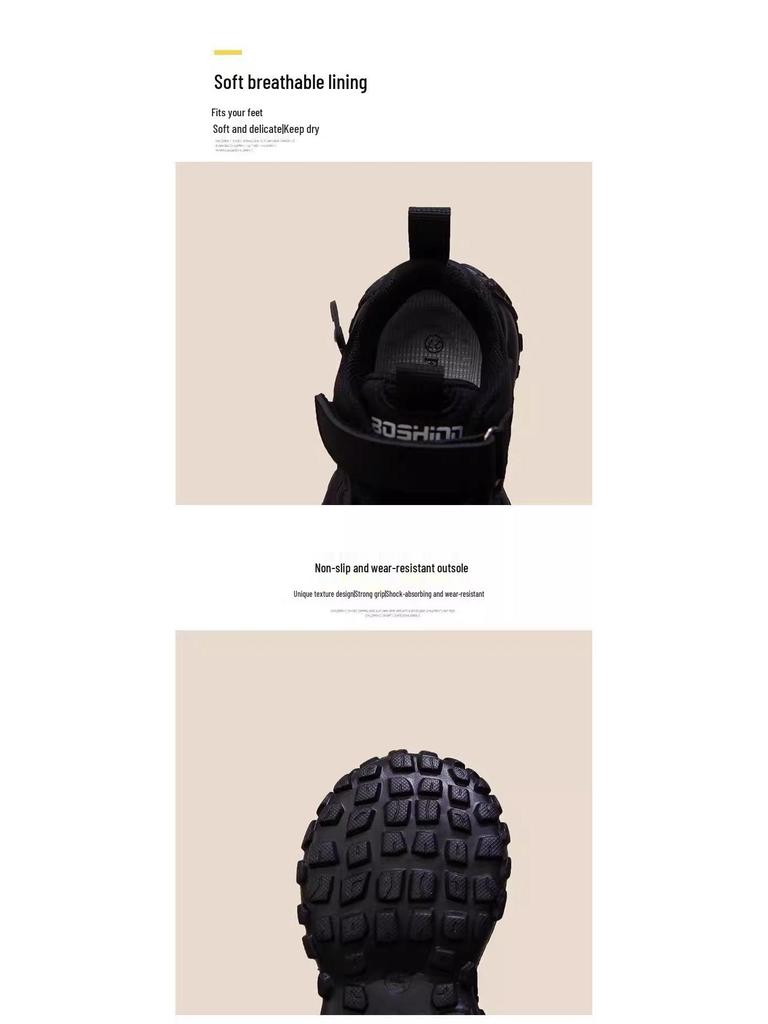 2025 Kids' Black Sneakers: Spring/Autumn Boys' & Girls' Velvet Winter Running Shoes