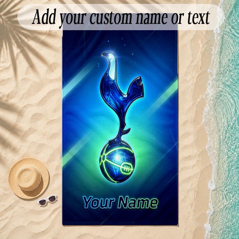 Beach TowelTottenham Hotspur FC Custom Name Text Personalized Soft Towel for Beach Pool Indoor Home Decor Gift