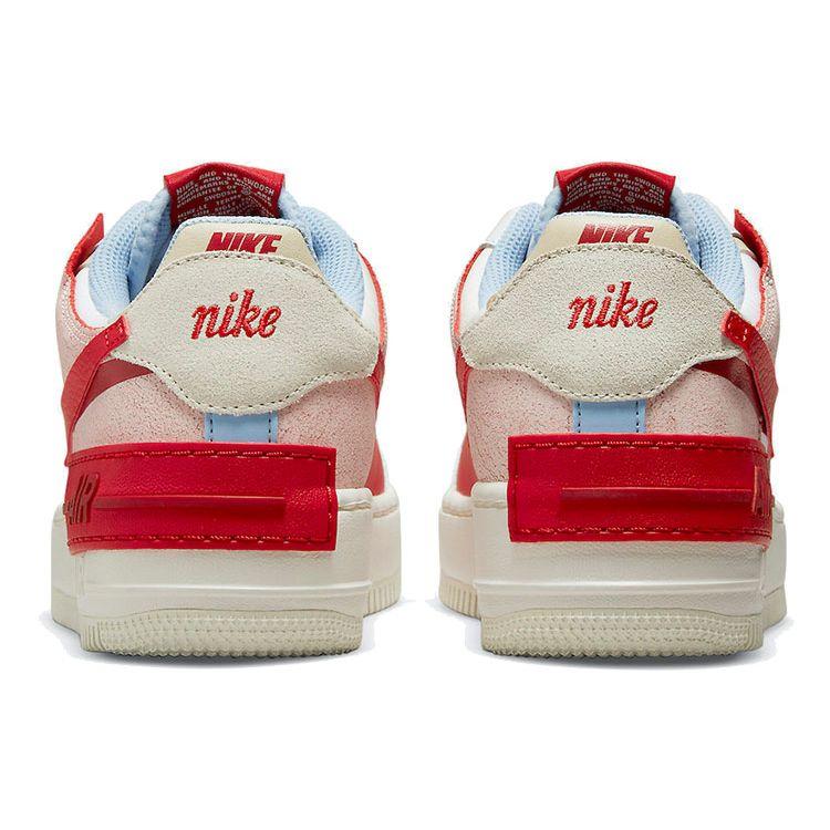 Nike Pantofi de sport pentru femei Air Force 1 Shadow Cracked Leather Alb Summit-Alb Gym-Roșu CI0919-108