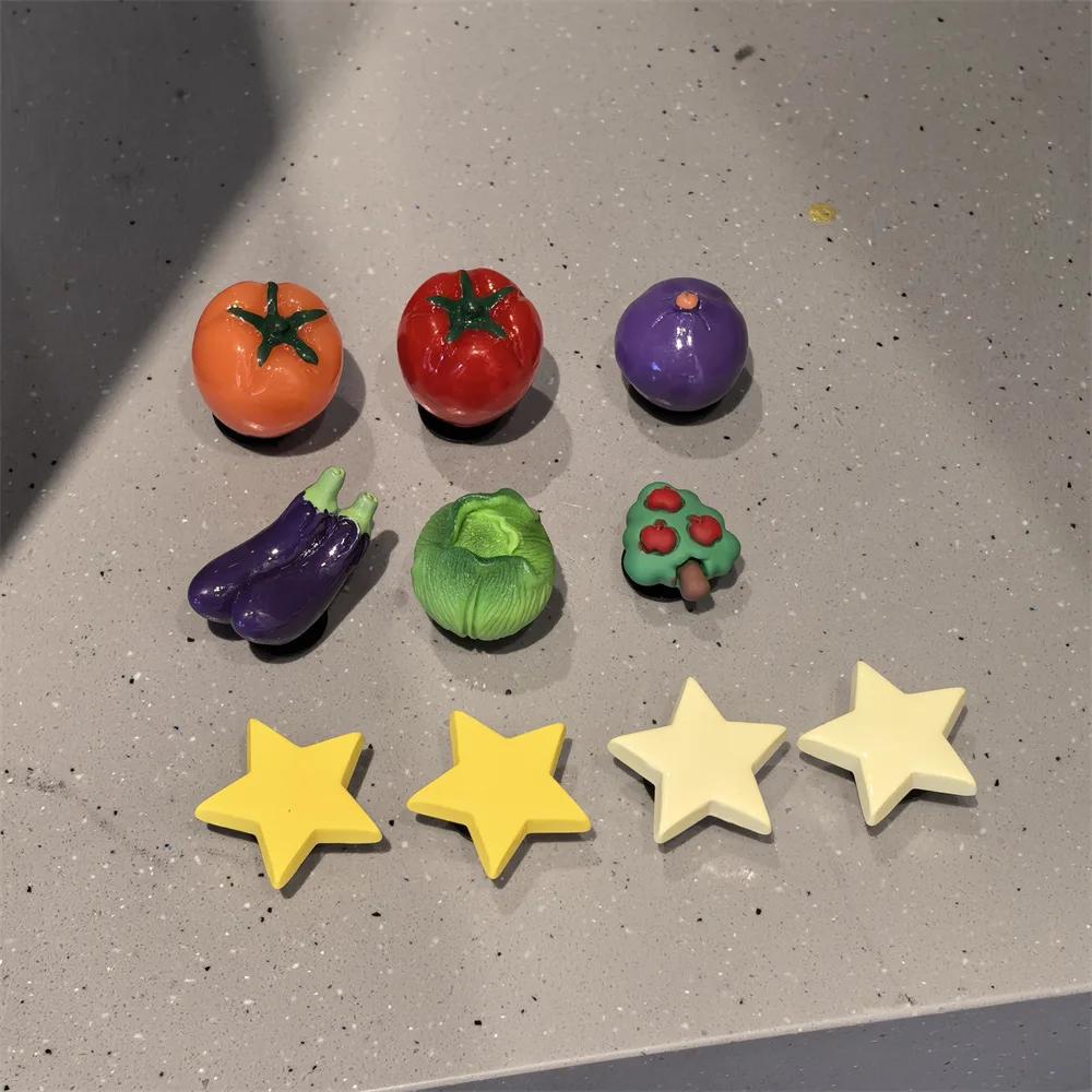1 Set New 3D Vegetable Shoe Charms Set Cucumber Tomato Eggplant Chili Shoe Decorations DIY Detachable Buckle Shoes Accessories