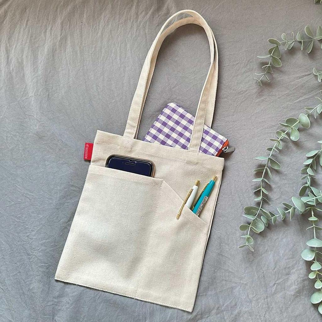 8401 Snoopy Recycled Cotton Embroidery Mini Tote IP Baby Lou Peanuts 9L 02 Lavender [Route Tote]