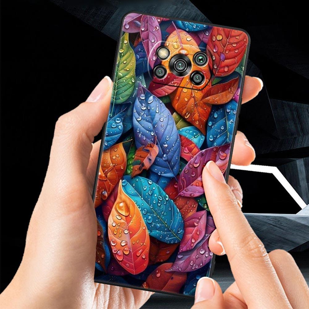 Cartoon Leaf Phone Case Cover for Xiaomi Poco F7 Ultra F6 F5 F4 F3 X6 X5 X4 X3 NFC C51 C55 M4 GT 5G Soft TPU Shell Fundas Capas