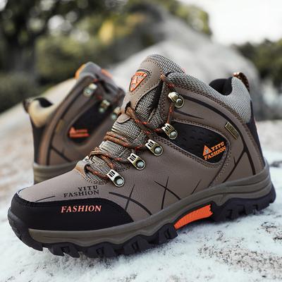 Winter Plush Men's High-top Hiking Shoes Anti-slip Wear-resistant Mountaineering Boots Man Sports Outdoor Trekking Boots For Men