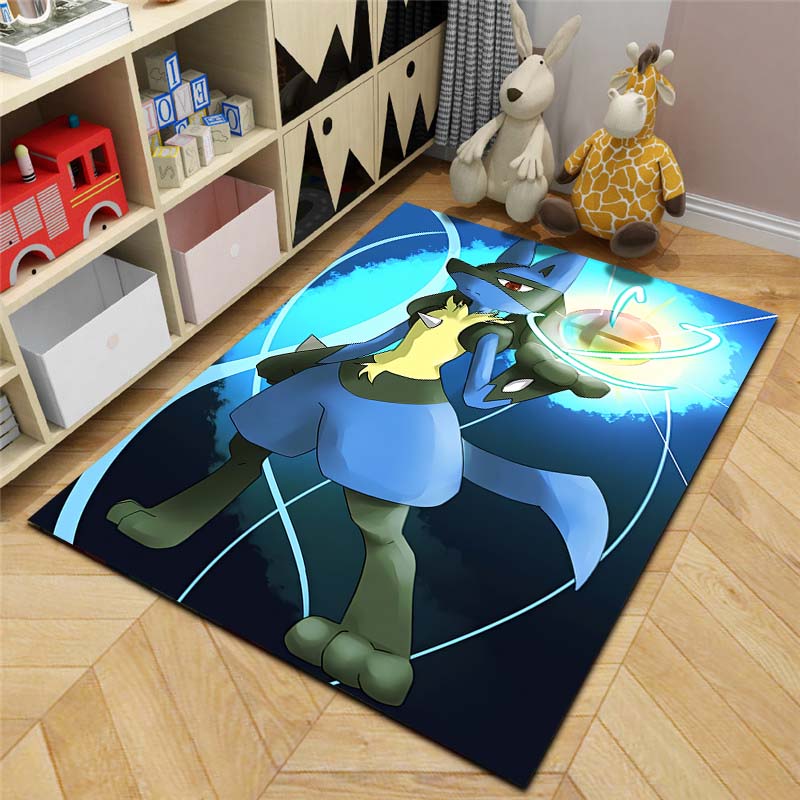 17 Styles P-Pokemon Lucario Theme Cartoon Carpets Rug for Living Room Bedroom Bedside Floor Mat Large Area Home Decor Rug Gifts