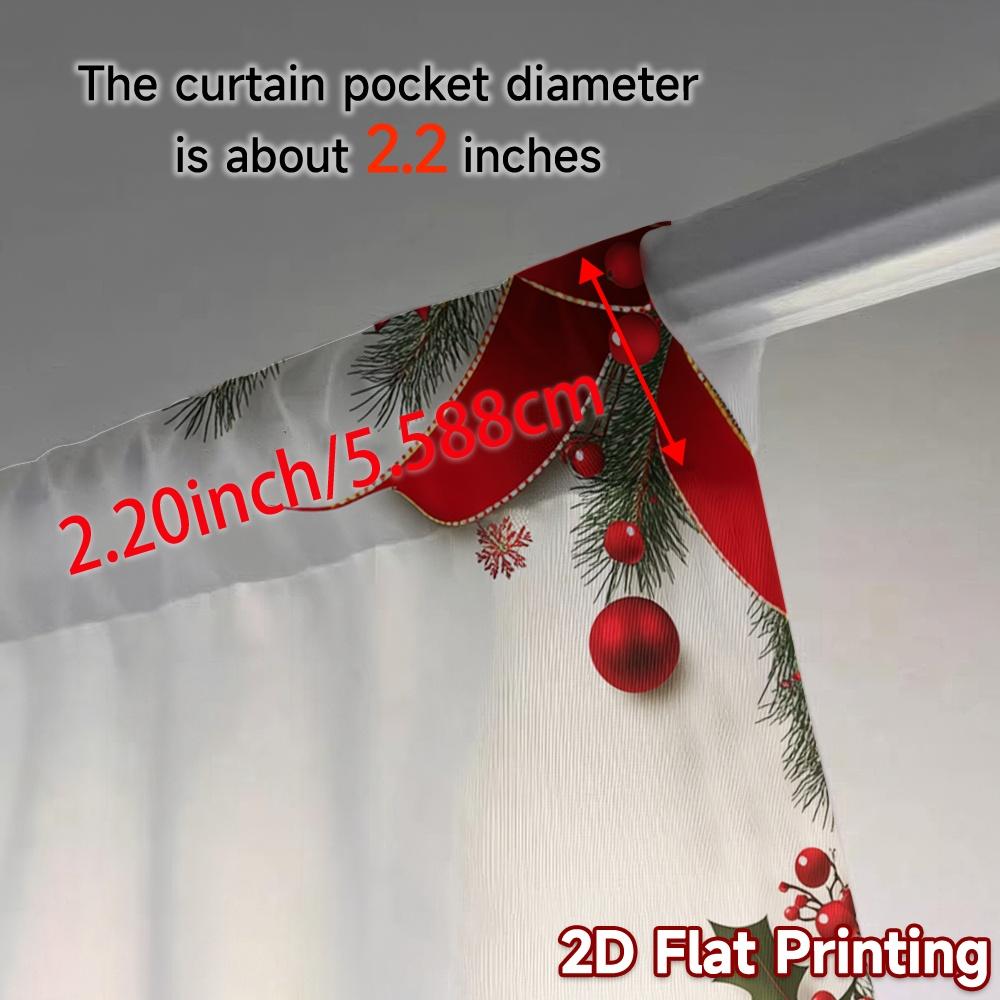 2pcs,Curtains Christmas Bow Holly Berry_a Chic Chic Curtains Prints Light Filtering Curtains All Seasons Perfect for Bedroom,