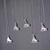 ENSIANTH Collier Patineur Avec Pendentif Patin à Glace Émaillé Blanc - Cadeau Patinage