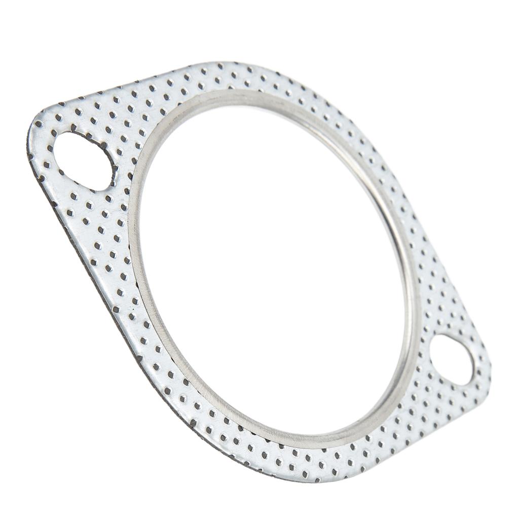 2 Hole Exhaust Pipe Flange Gasket Perforated Steel Universal for 3in 76mm Turbo Vehicle