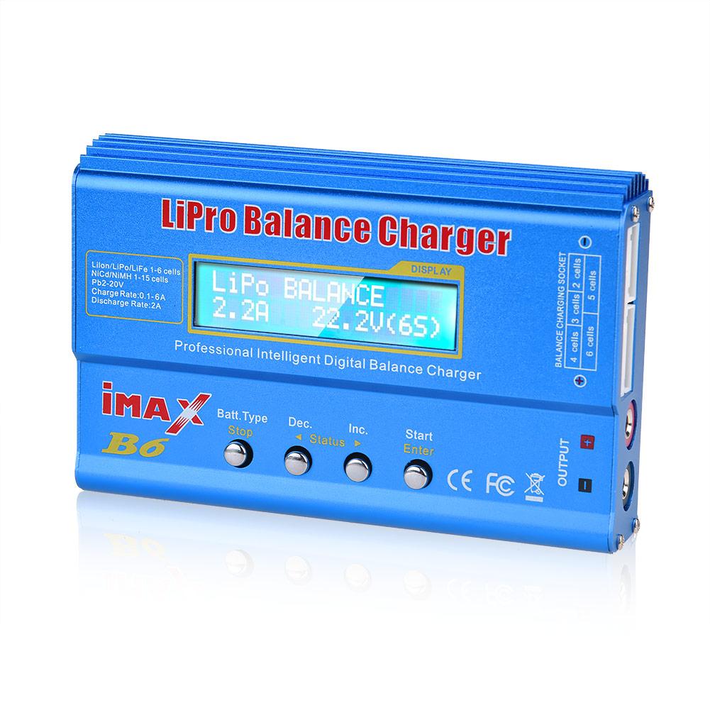 IMAX B6 80W Multi-function Battery Charger For Lipo Li-ion LiFe NiMh Ni-Cd PB XT60 Tamiya RC Balance Discharger+15V 6A Adapter
