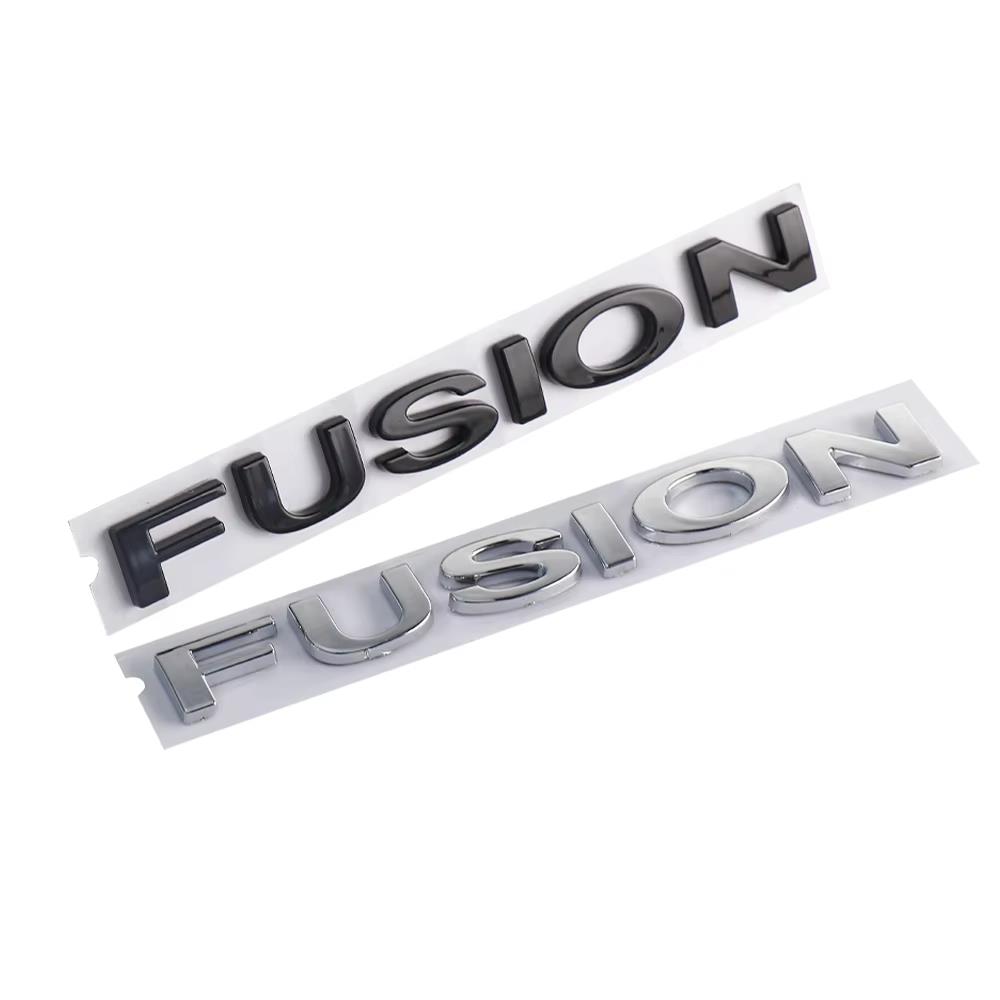 AAAMR1 1pcs 3D Stickers ABS Fusion Letter Logo Stickers for Ford Fusion Mustang Focus 3 MK3 Fiesta Taurus Escape Kuga Explorer STRACING
